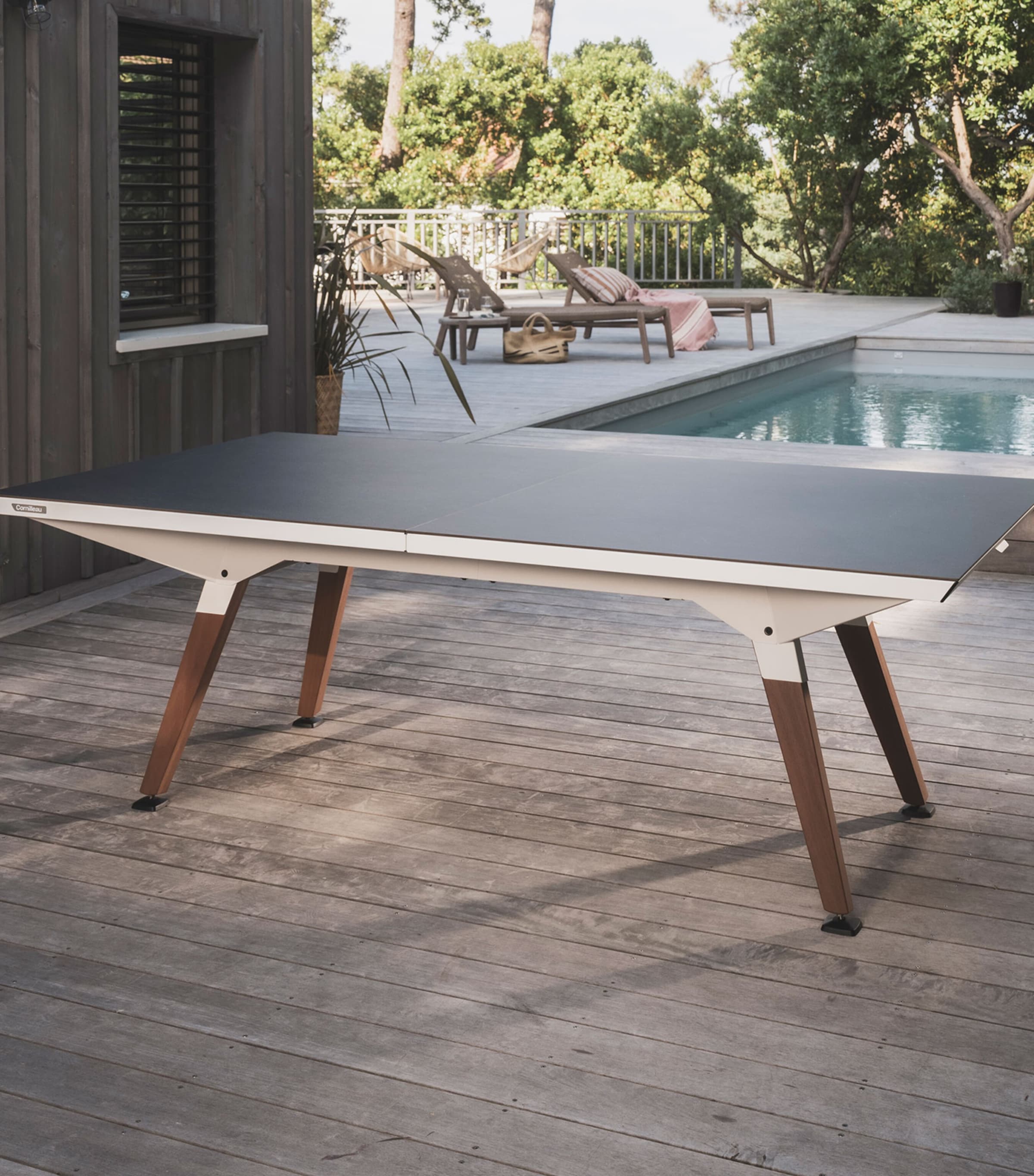 Cornilleau Medium Origin Outdoor Table Tennis Table White Frame Image 9
