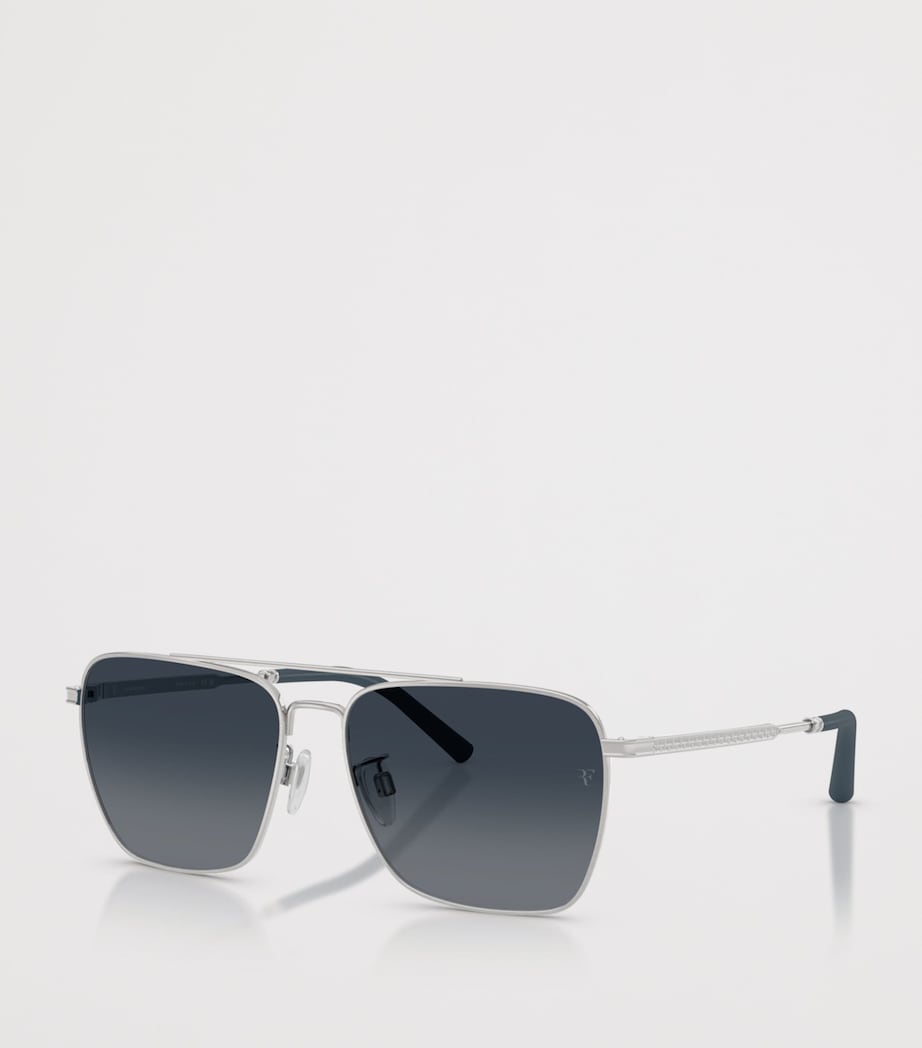Oliver Peoples Metal R-15 Square Sunglasses Silver Image 8