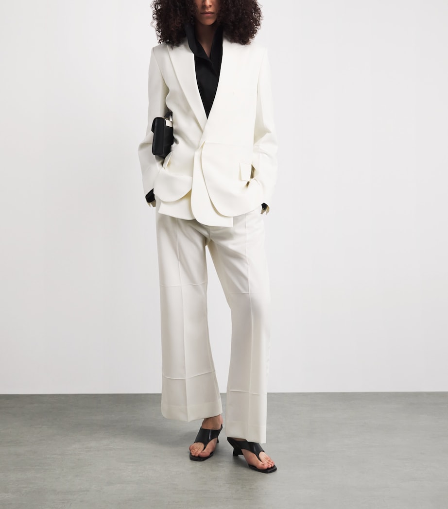 Victoria Beckham Womens Detached Lapel Blazer Off White Image 2