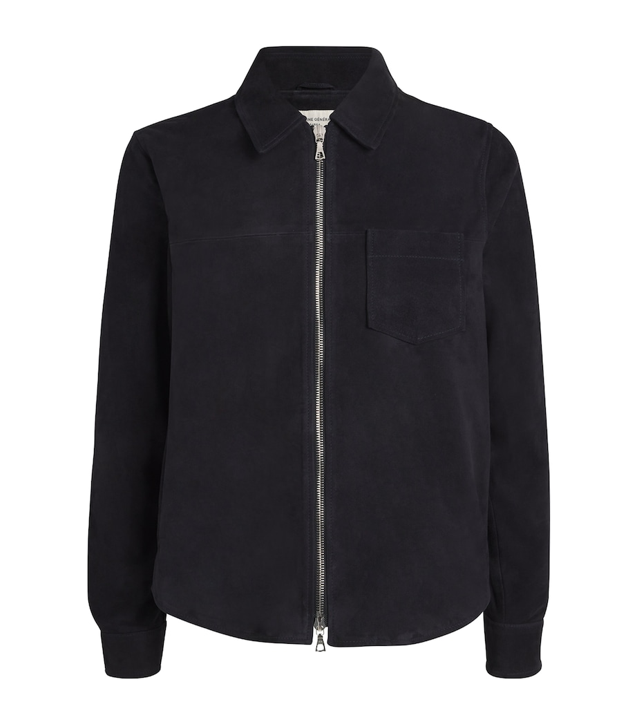 Goat Suede Overshirt DARK NAVY Image 1