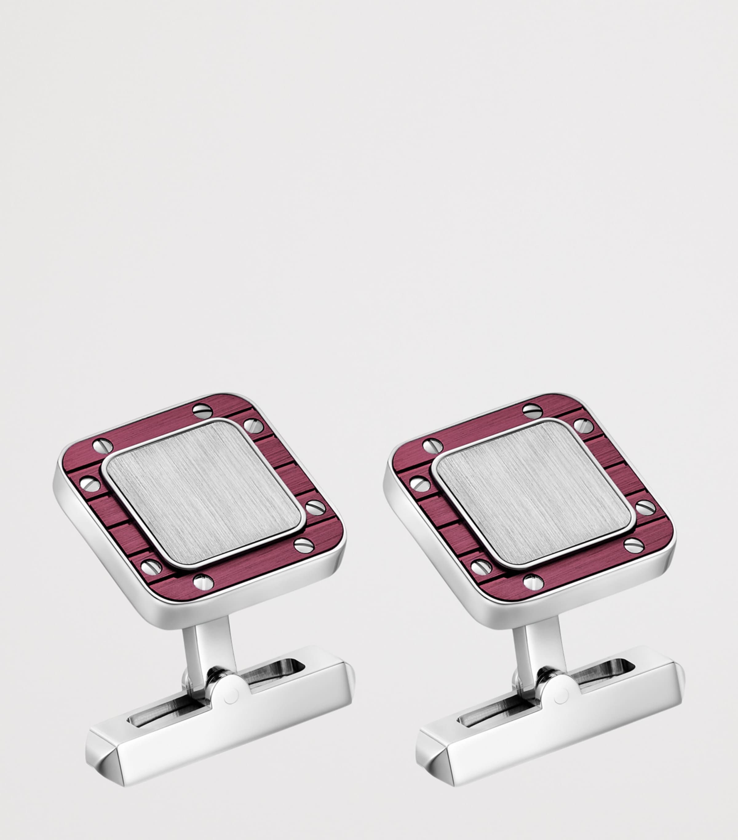 Cartier Sterling Silver Santos De Cartier Cufflinks Grey Image 3