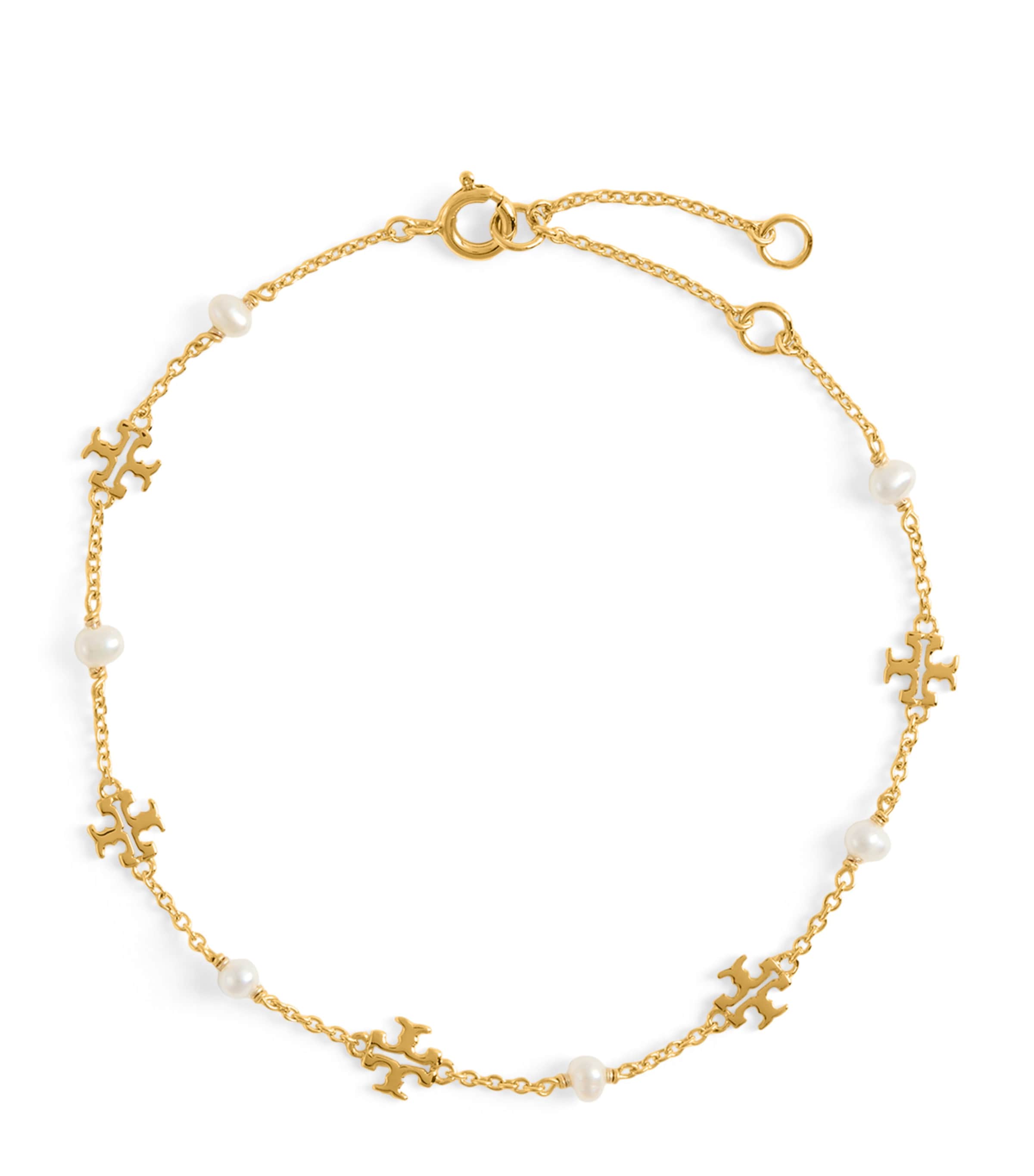 Tory Burch Kira Double T Motif Bracelet In Gold
