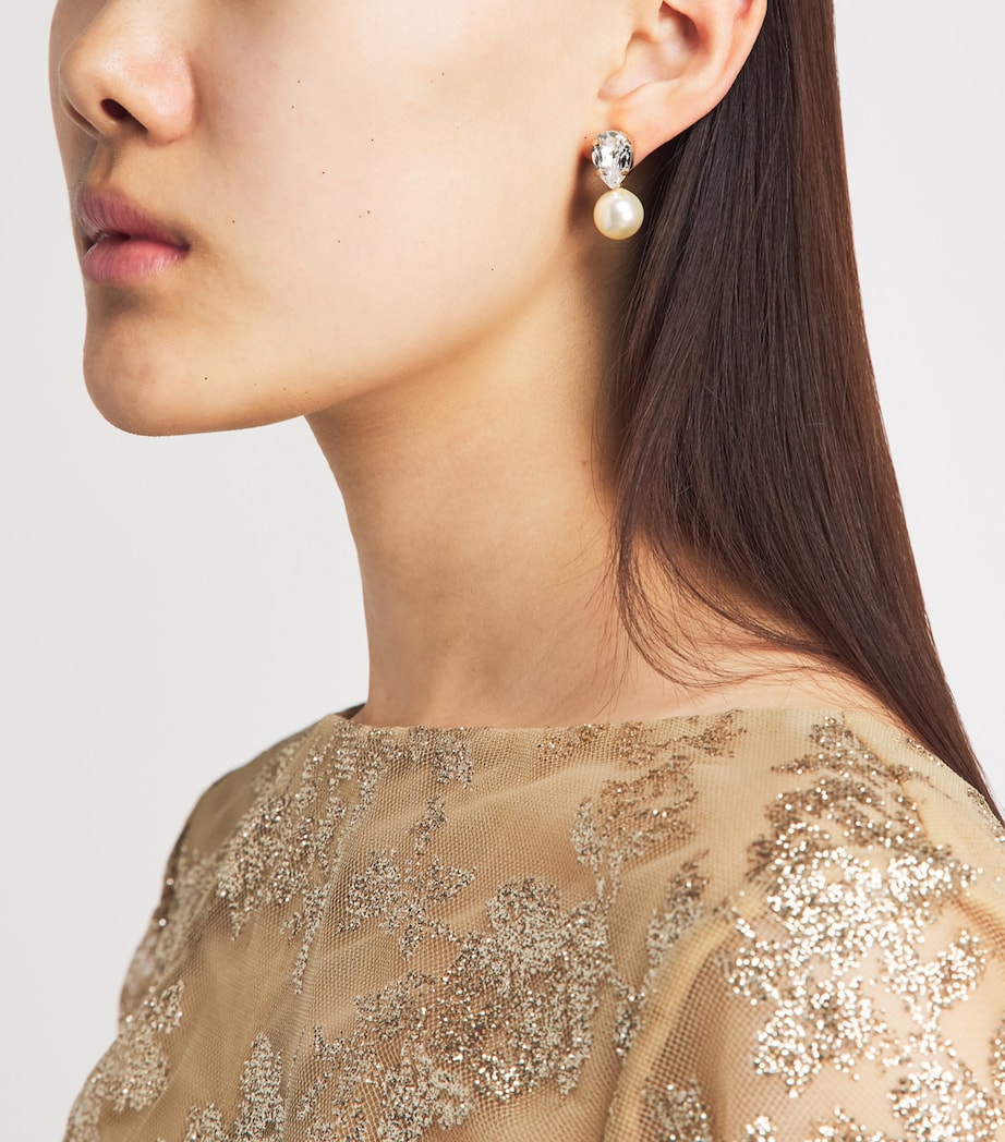 Jennifer Behr Gold-Plated Crystal Drop Earrings Crystal Antique Gold Image 2