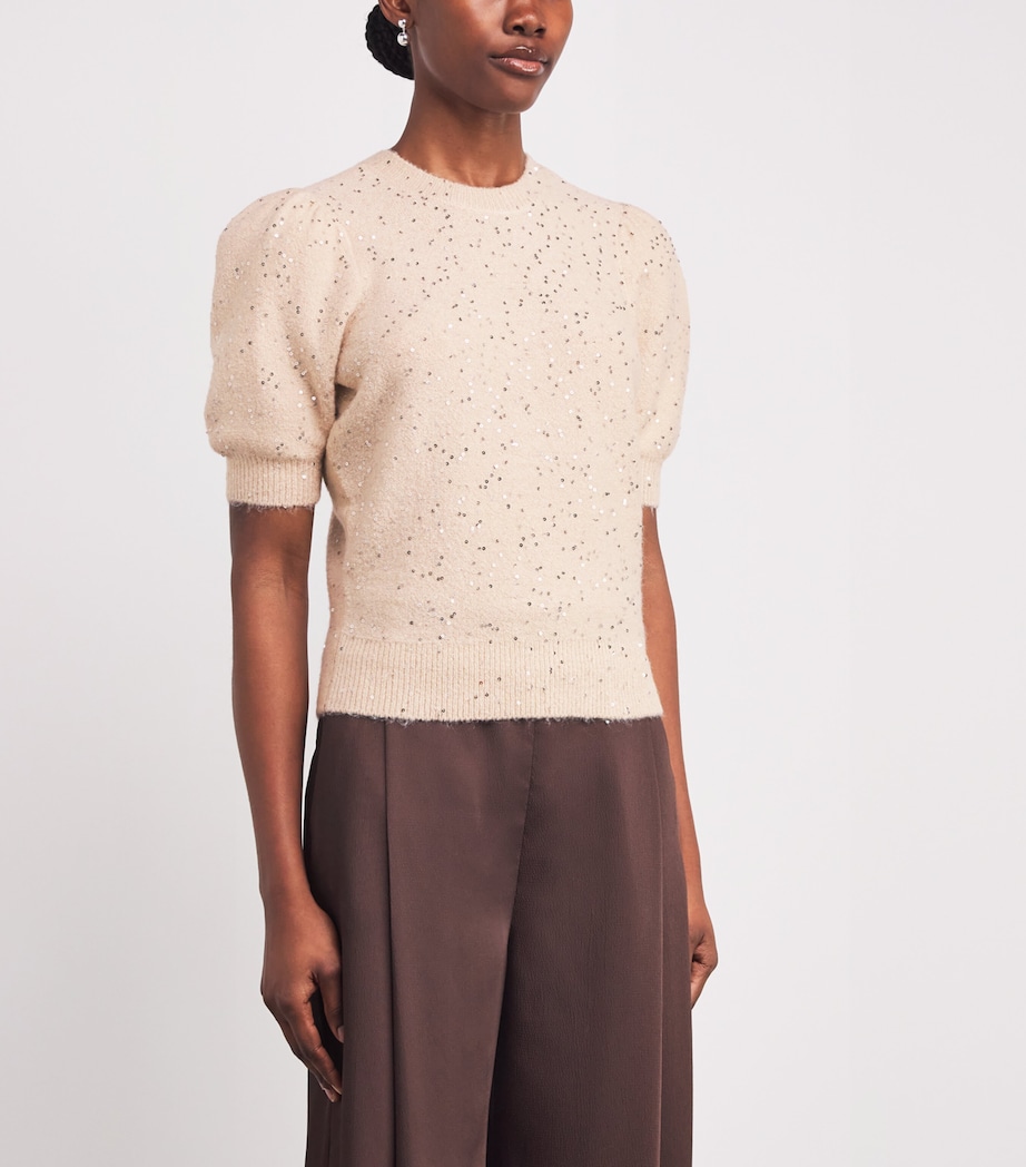 Sequin Gladiolus Sweater SOFT PINK Image 3