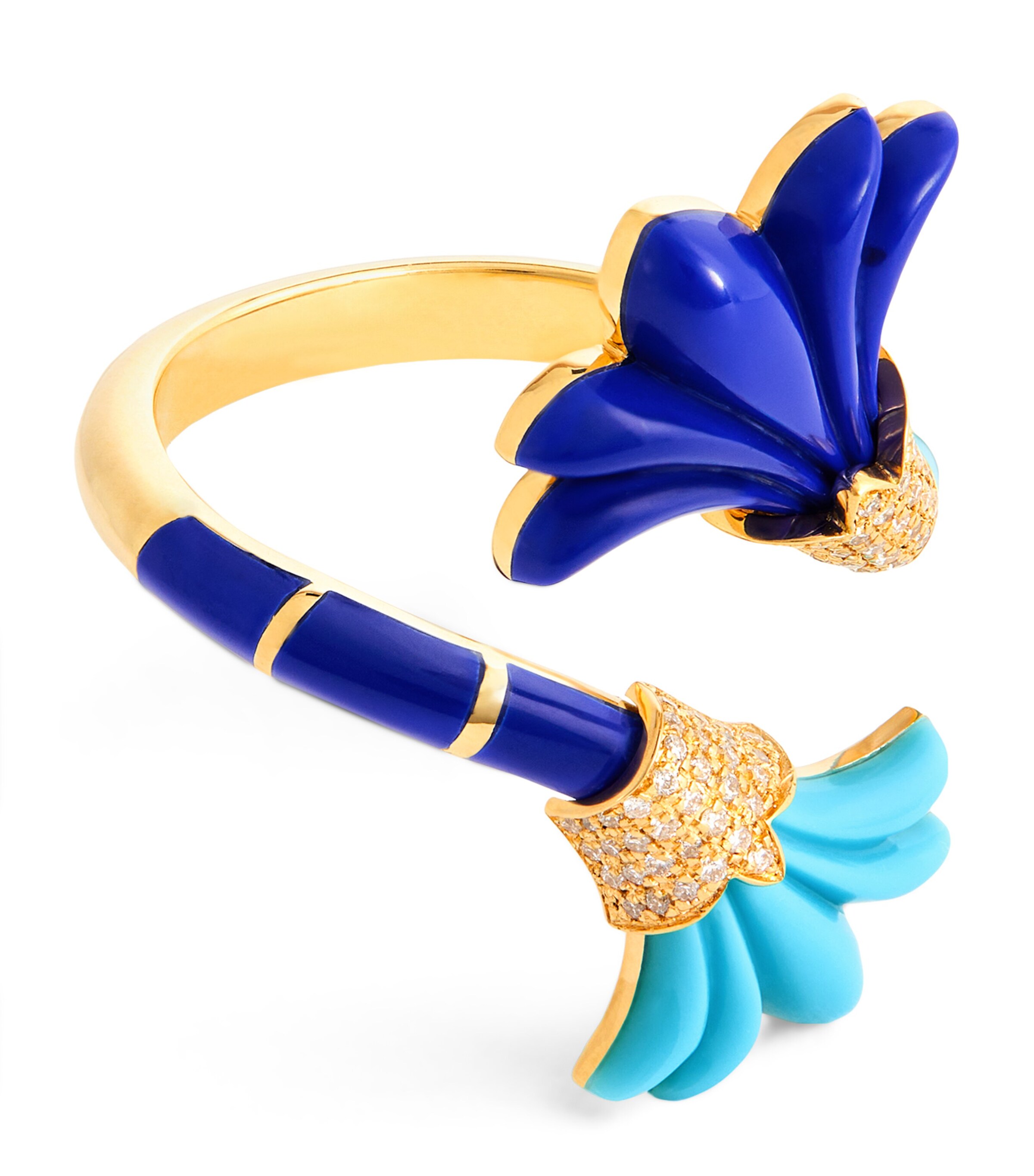 L'ATELIER NAWBAR Yellow Gold, Diamond, Lapis and Turquoise Psychedeliah Ring Turquoise Image 1