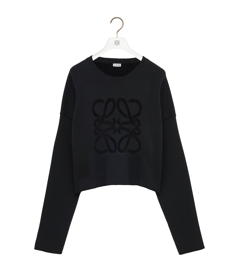 Wool-Blend Anagram Sweater BLACK Image 1