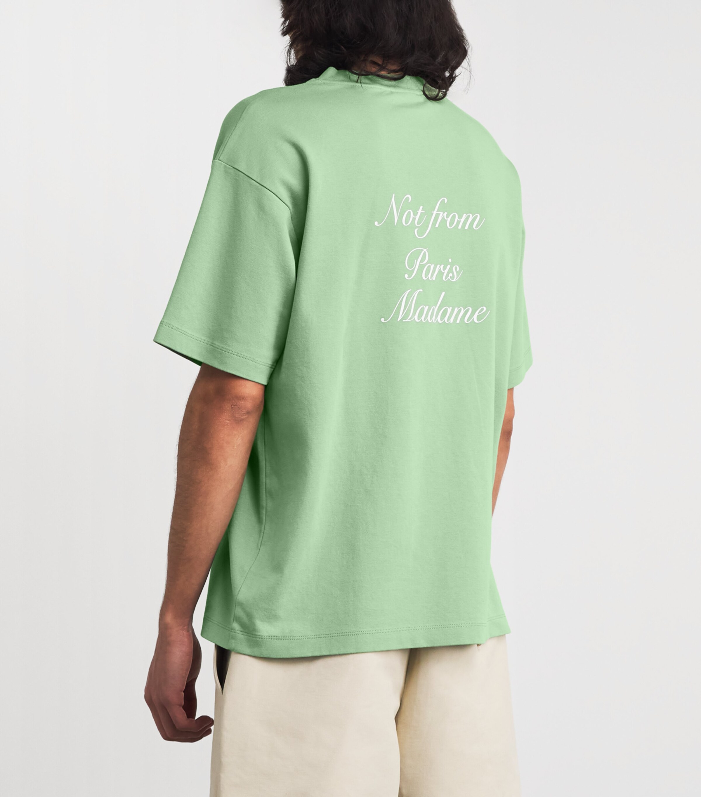 Drôle De Monsieur Mens Cotton Slogan T-Shirt Light Green Image 5