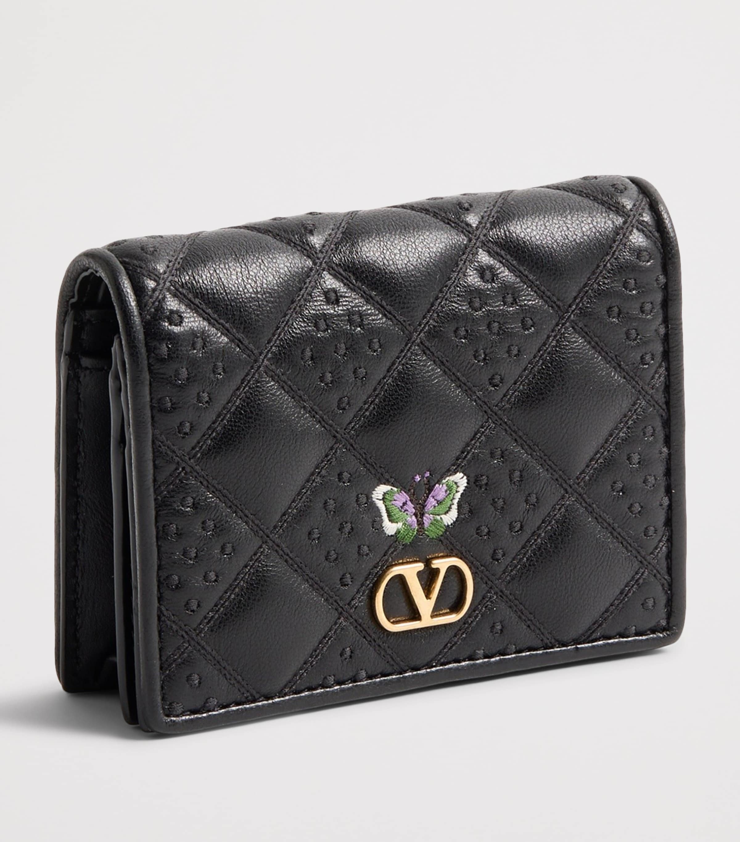 Valentino Garavani Leather Flutterby Flap French Wallet Image 2