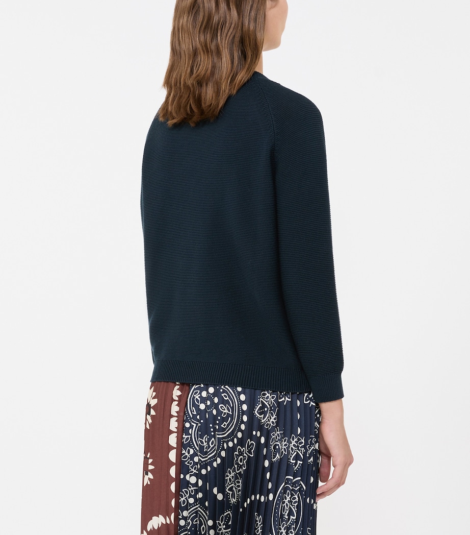 Cotton Knitted Sweater NAVY Image 3