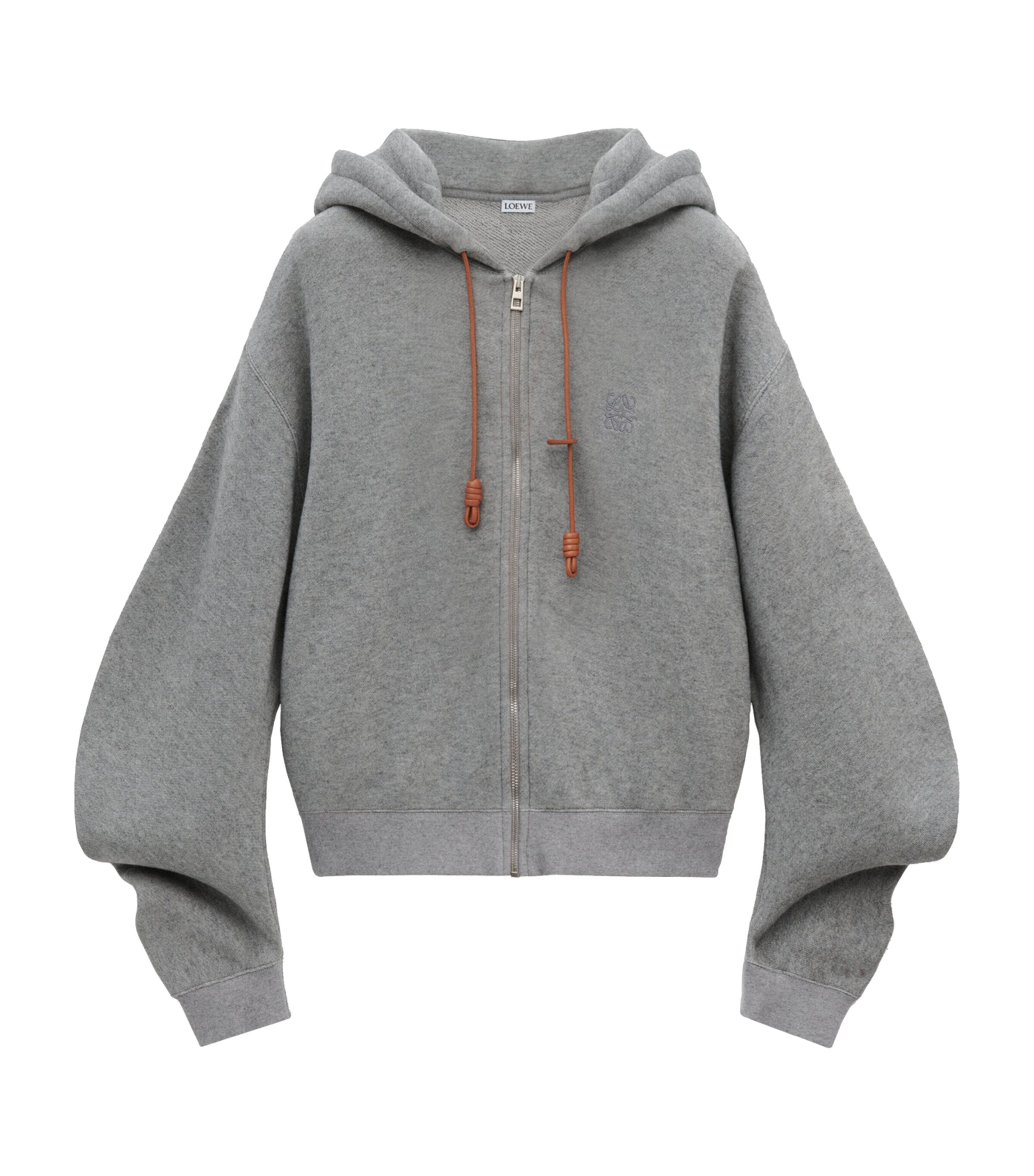 LOEWE Womens Cotton-Cashmere Flamenco Hoodie Grey Image 1