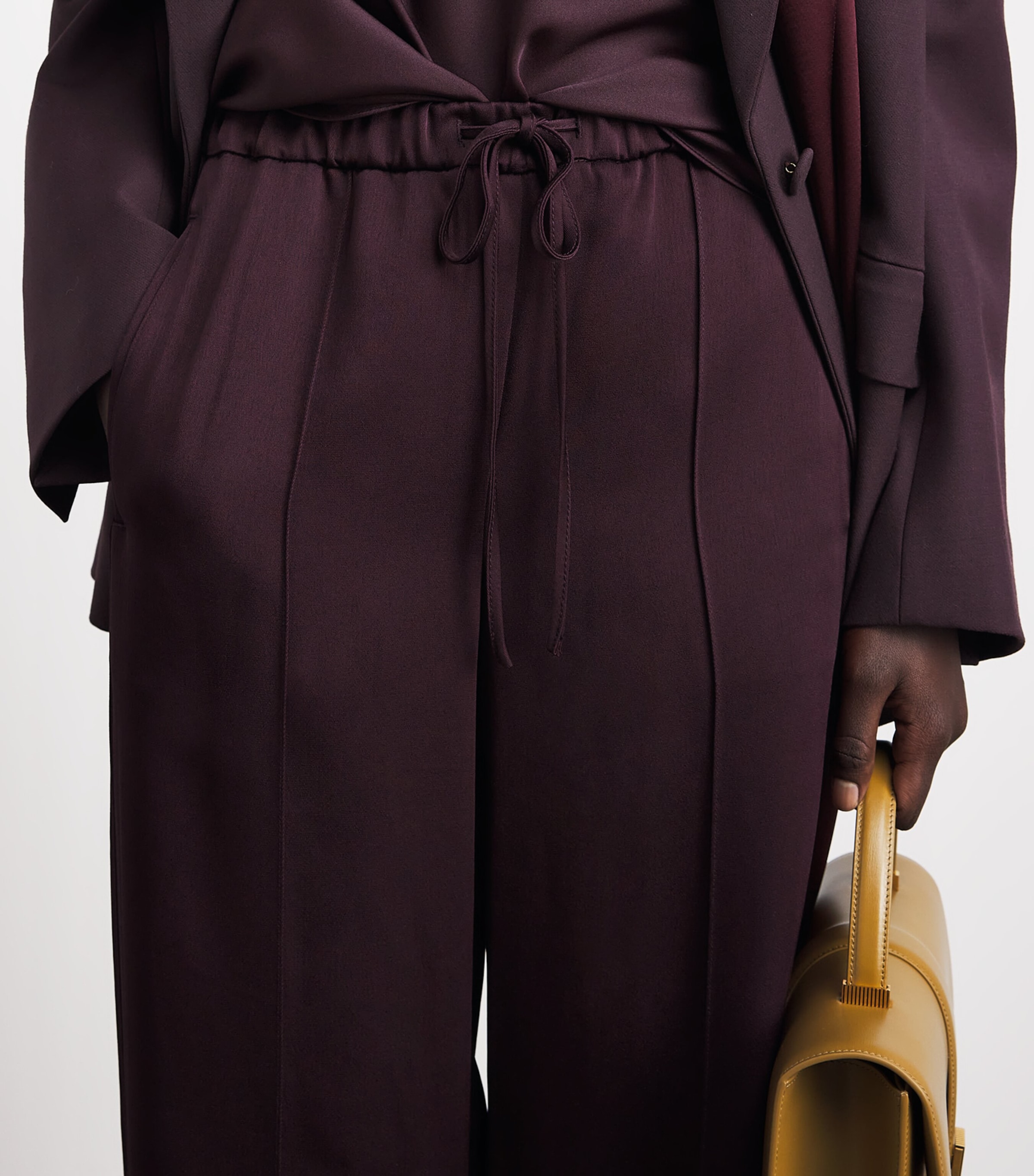 Vince Womens Utility Drawstring Trousers Blackberry Image 3