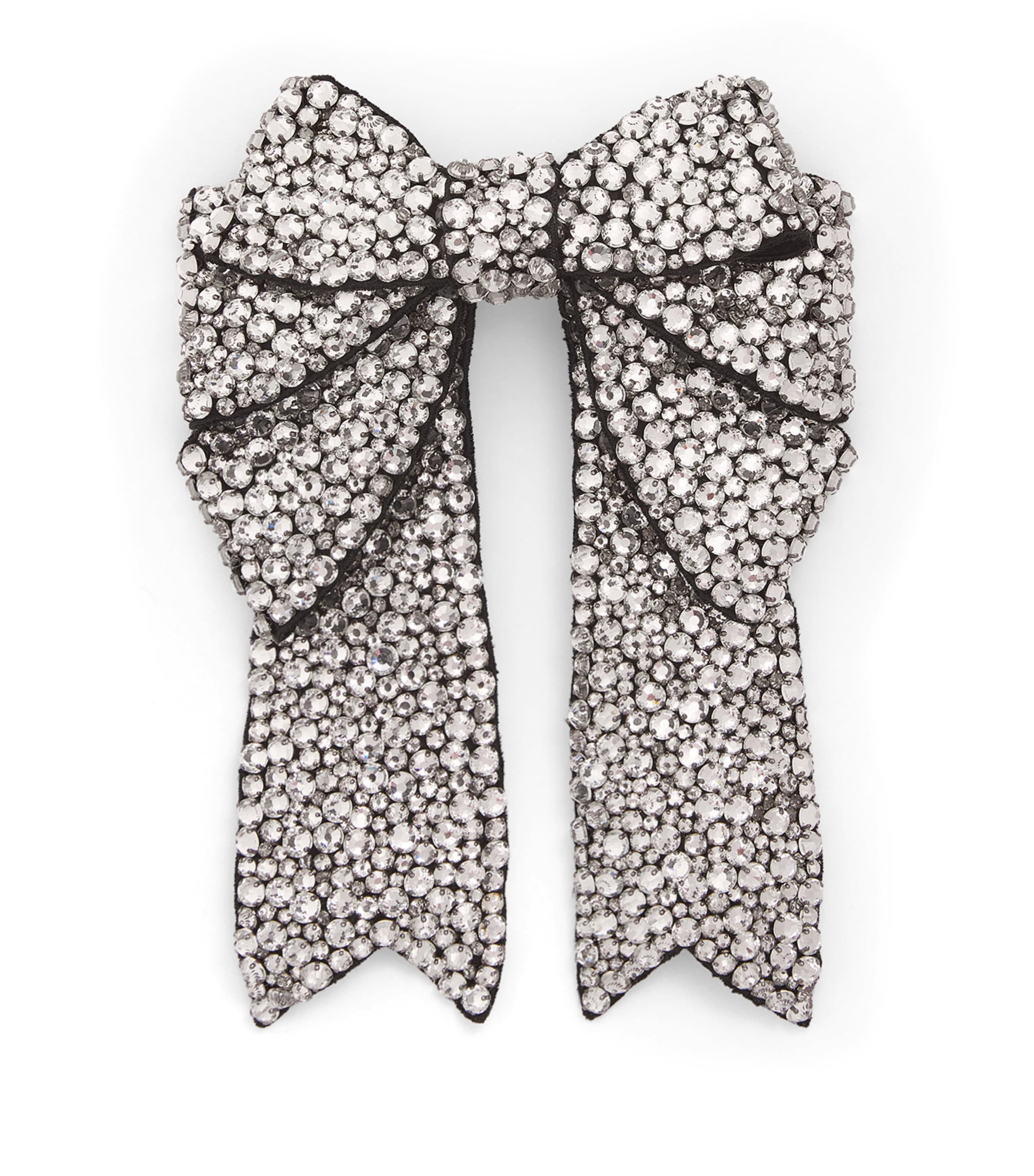 Shop Jennifer Behr Crystal Belinda Bow Hair Clip In Silver