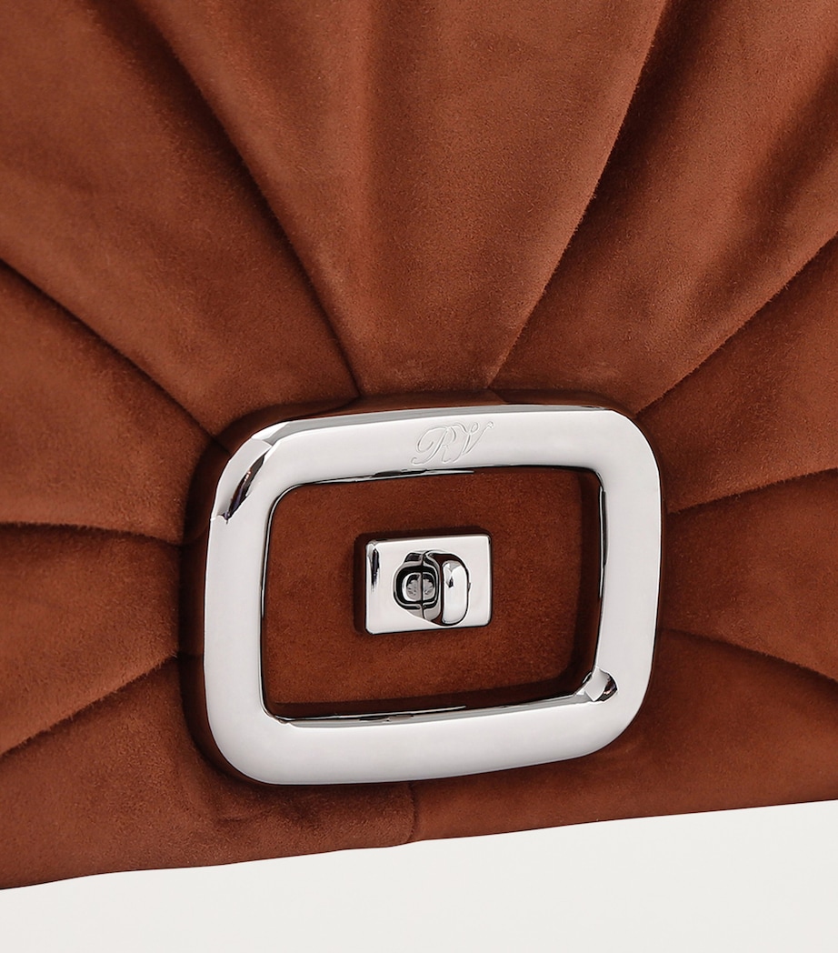 Suede Viv’ Choc Shoulder Bag BROWN Image 3