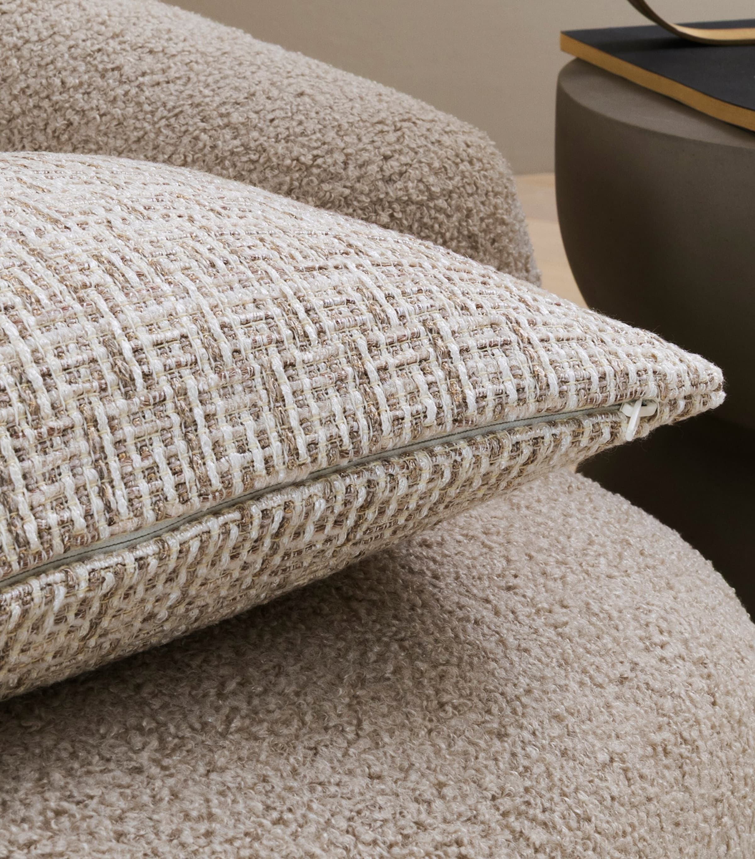 Frette Tweed Decorative Cushion Cover (30cm x 40cm) Greige Image 4