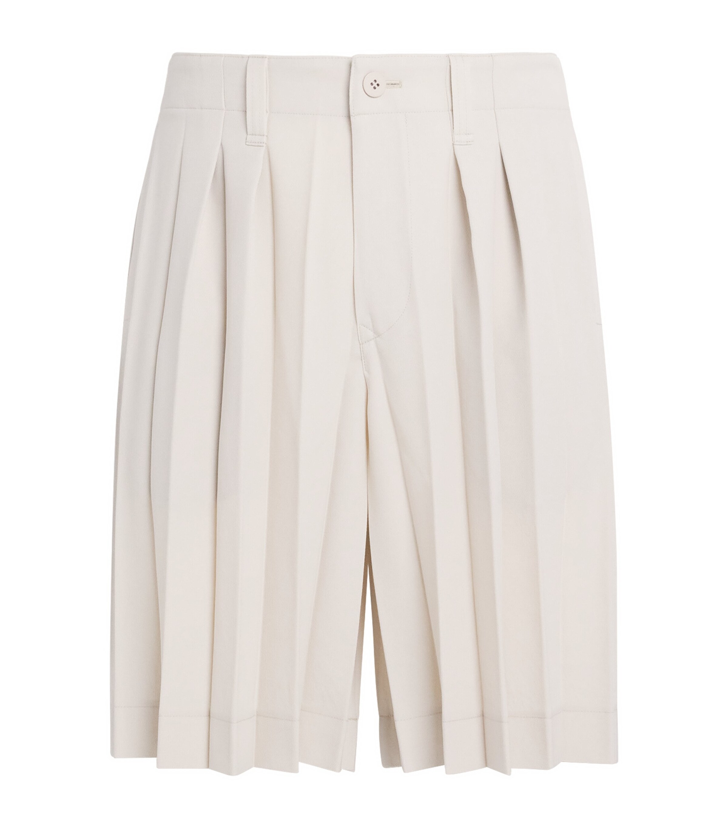 Homme Plissé Issey Miyake Mens Pleated Edge Ensemble Shorts Beige Image 1