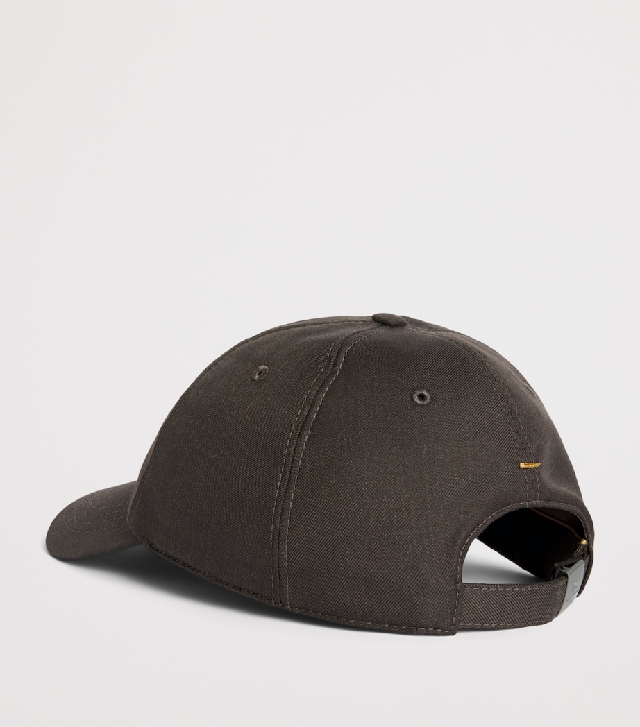 Paul & Shark Virgin Wool Logo Baseball Cap Marrone Caffe Image 3