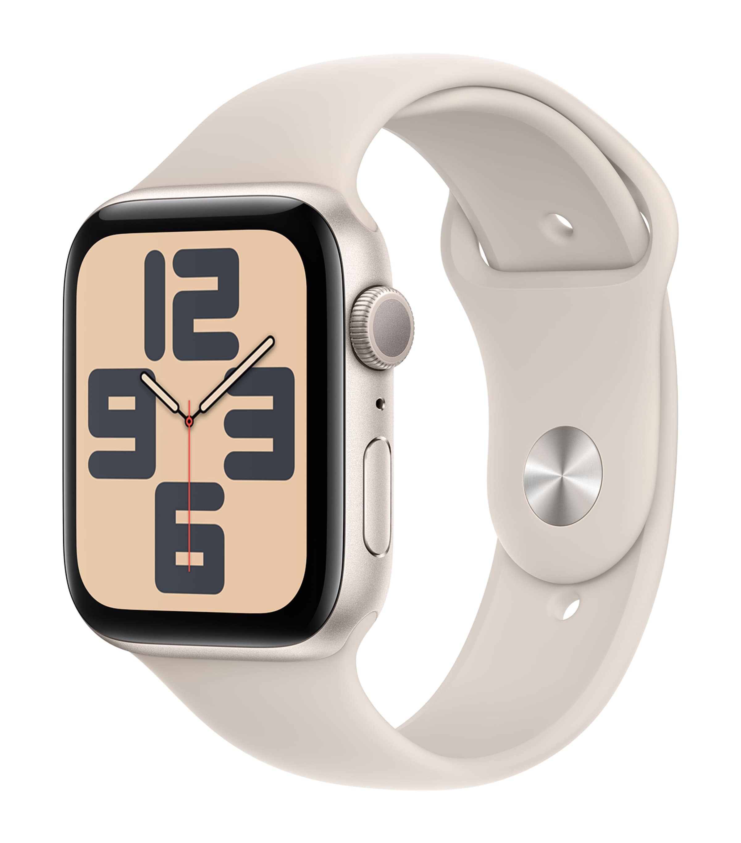 Apple Apple Watch SE 2023 –  Starlight with Starlight Sport Band, 44mm, Medium/Large Starlight Image 1