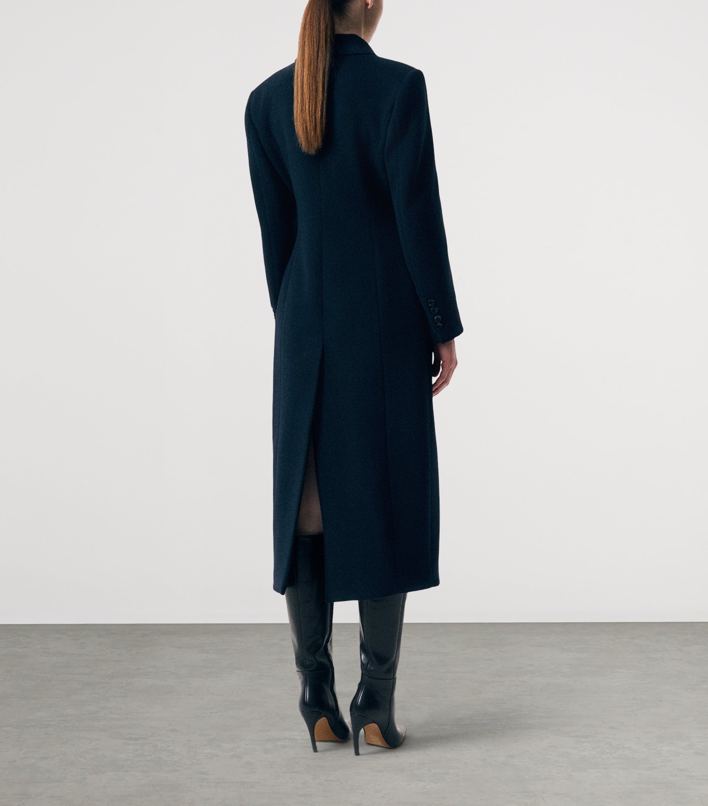 Marella Womens Wool Double-Breasted Coat Navy Image 3