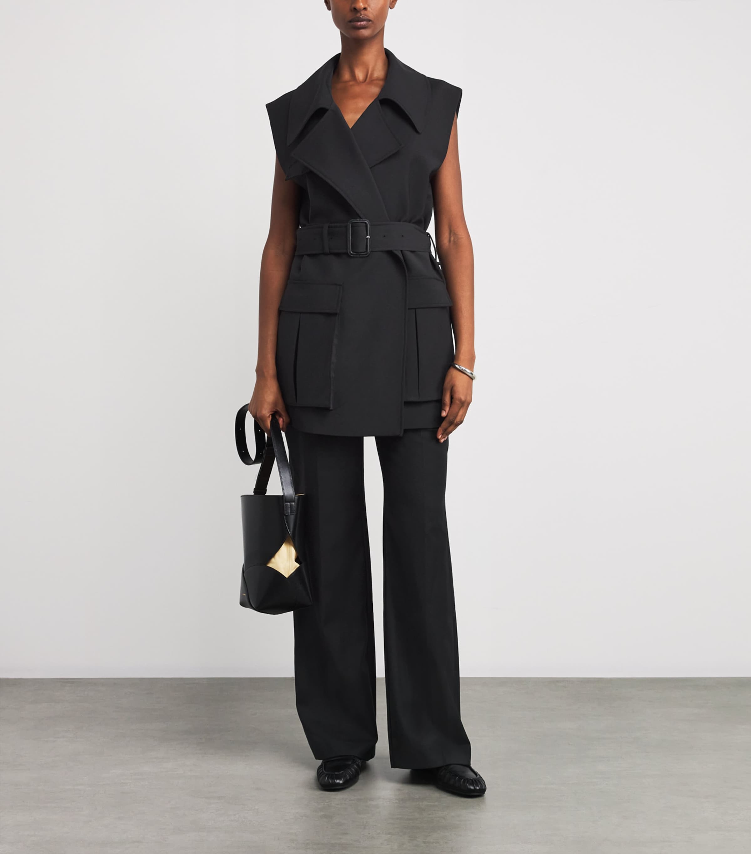 Wool-Blend Edie Flare Trousers BLACK DBLK Image 2