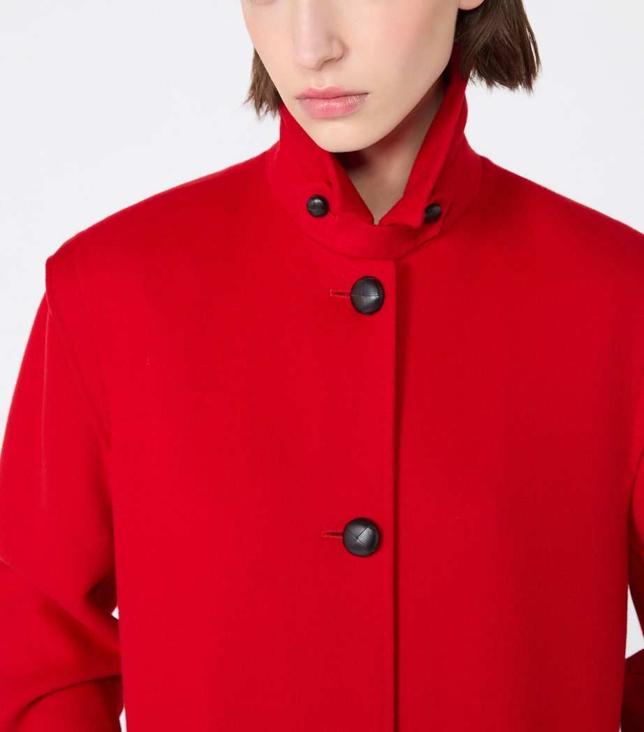 Weekend Max Mara Womens Wool-Blend Long Coat Red Image 6