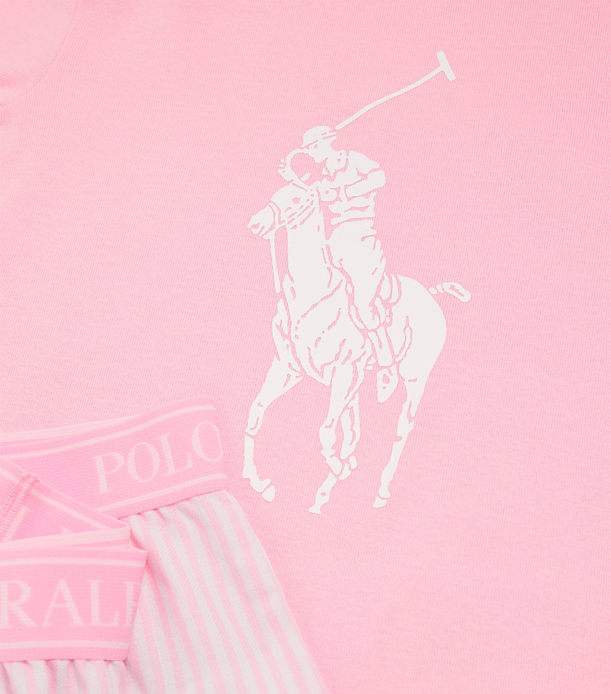 Polo Pony T-Shirt and Shorts Pyjama Set (7-12 Years) W2QWHITE/CARMEL PINK Image 4
