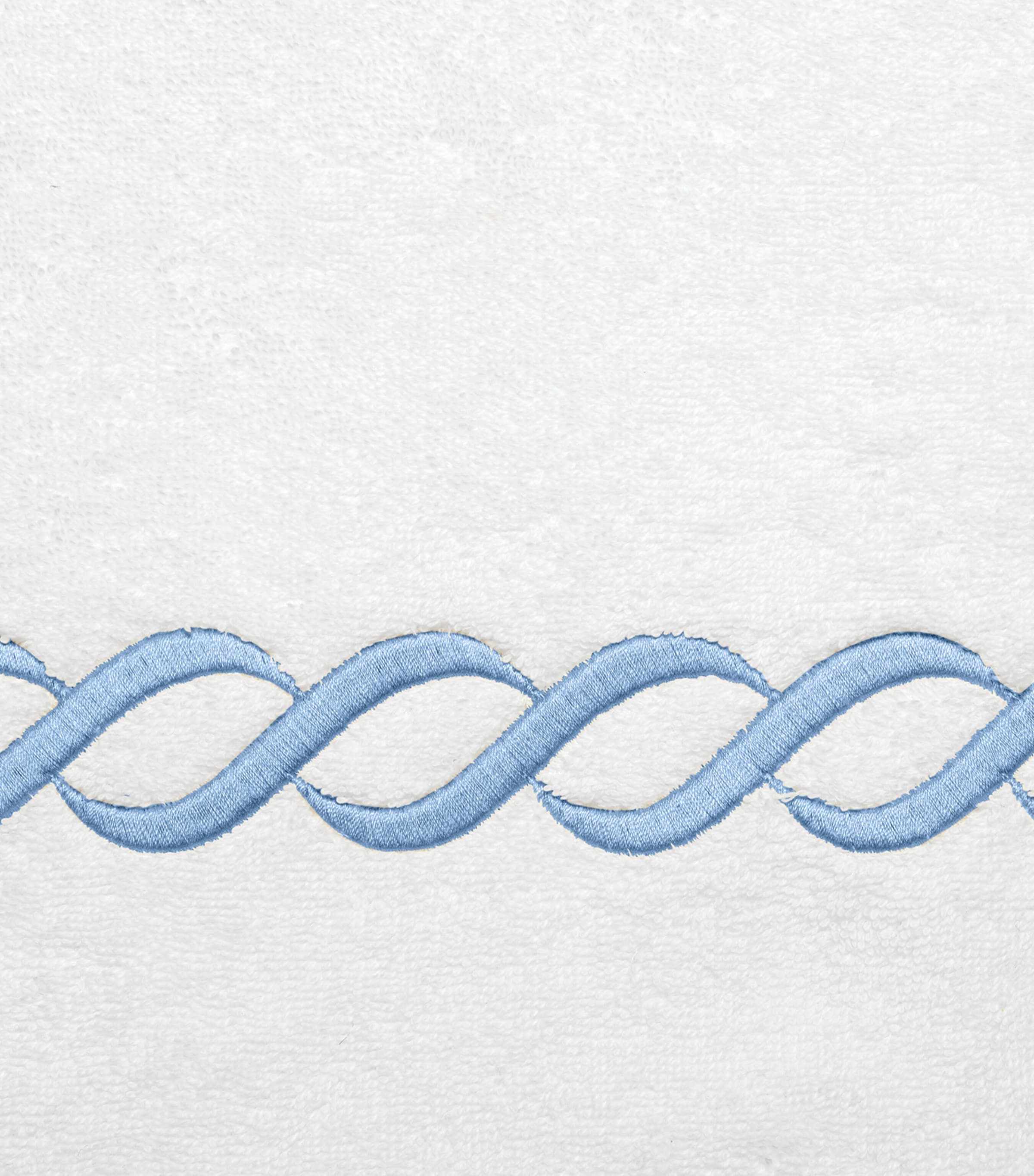 Cotton Treccia Bathrobe (Large) WHT/MEDIUM BLUE Image 2