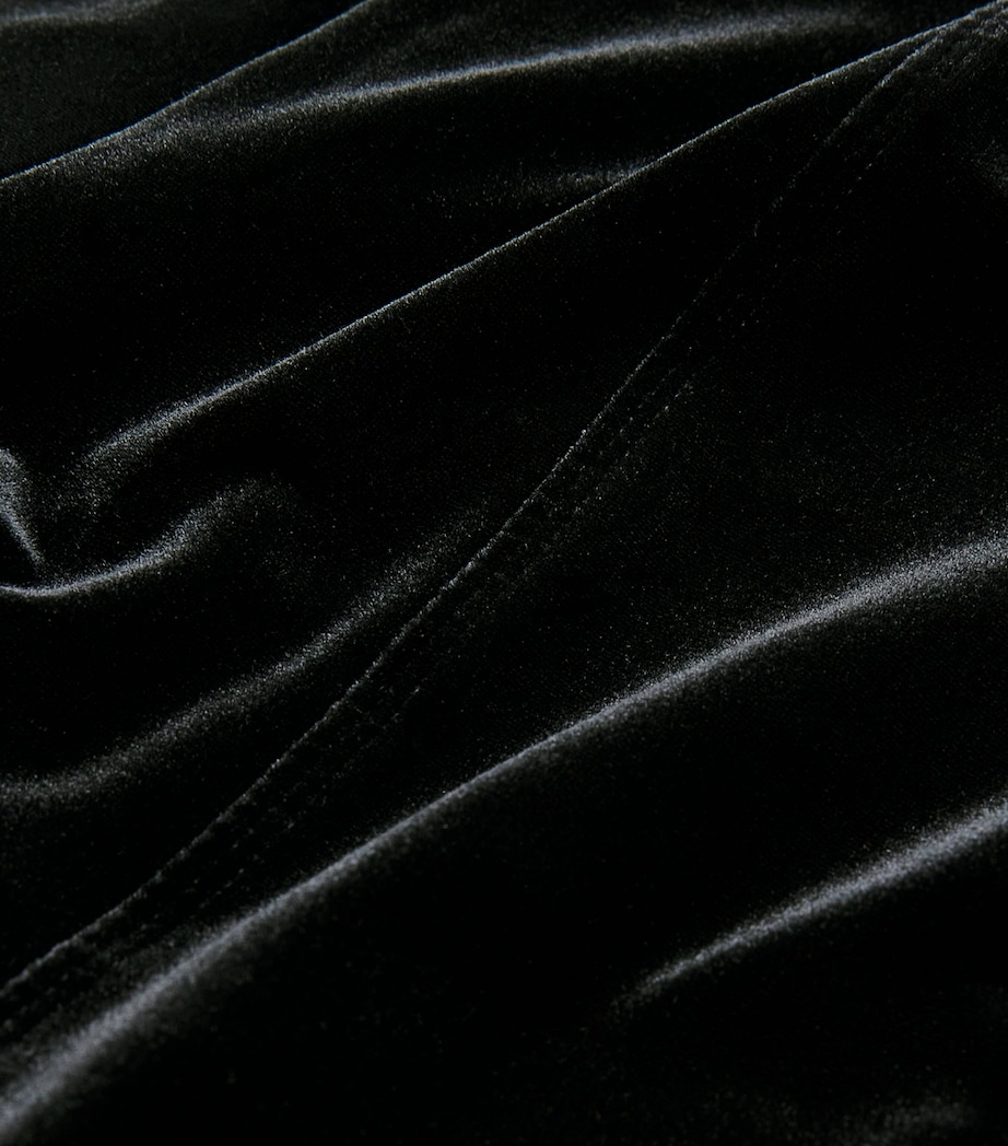 Stretch-Velvet Flared Trousers BLACK Image 5