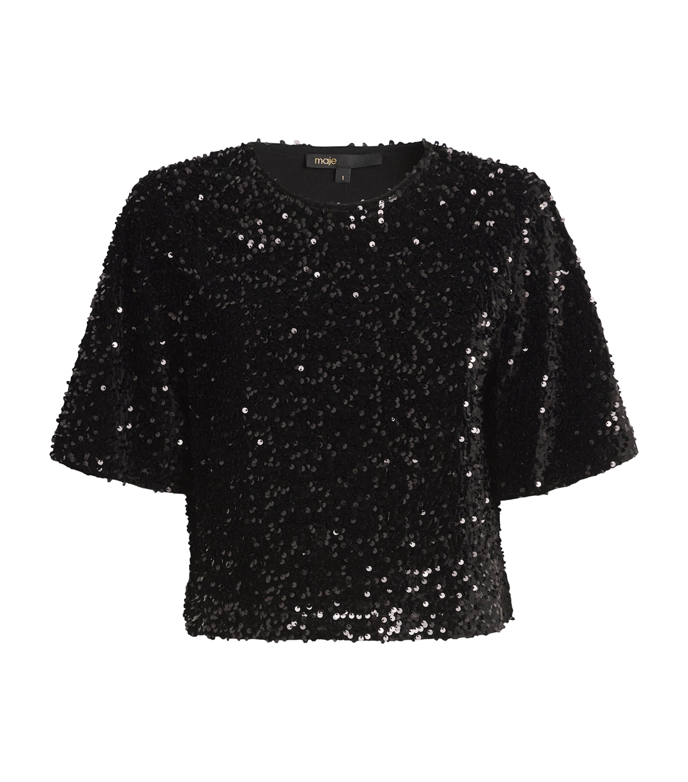 MAJE VELVET EMBELLISHED TOP 