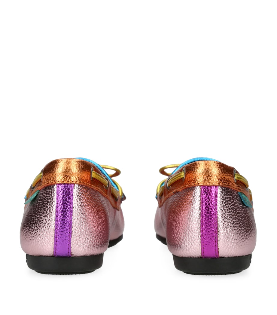 Kurt Geiger London Leather Eagle Moccasins Pink Comb Image 2