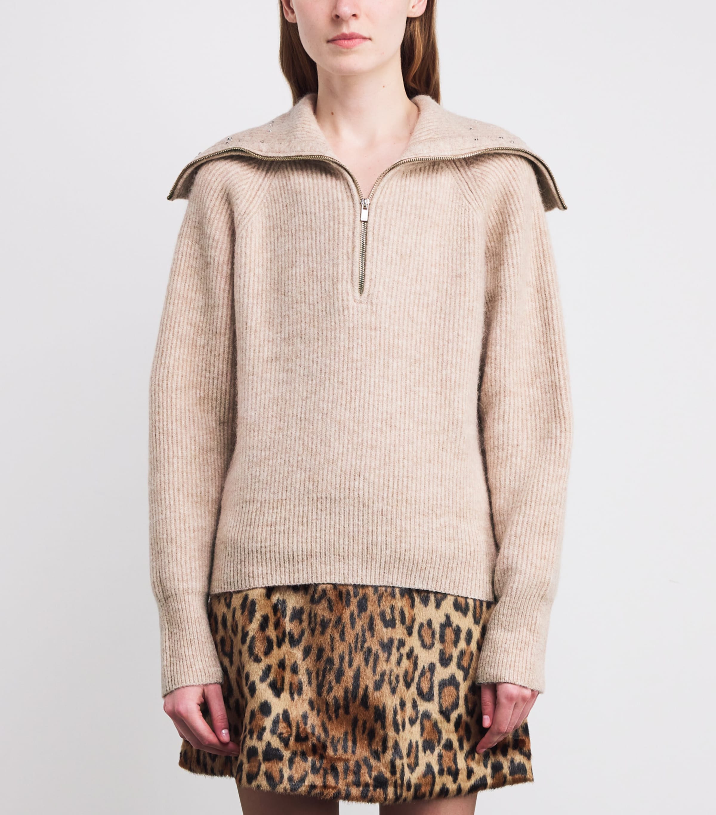 Alpaca-Wool-Blend Embellished Sweater BEIGE Image 3