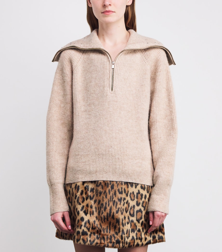 Alpaca-Wool-Blend Embellished Sweater BEIGE Image 3