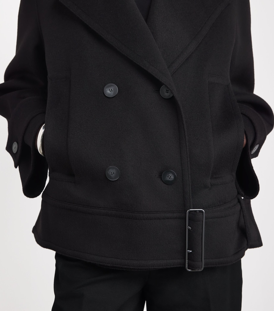 Joseph Womens Wool-Cashmere Weston Pea Coat Black Image 6
