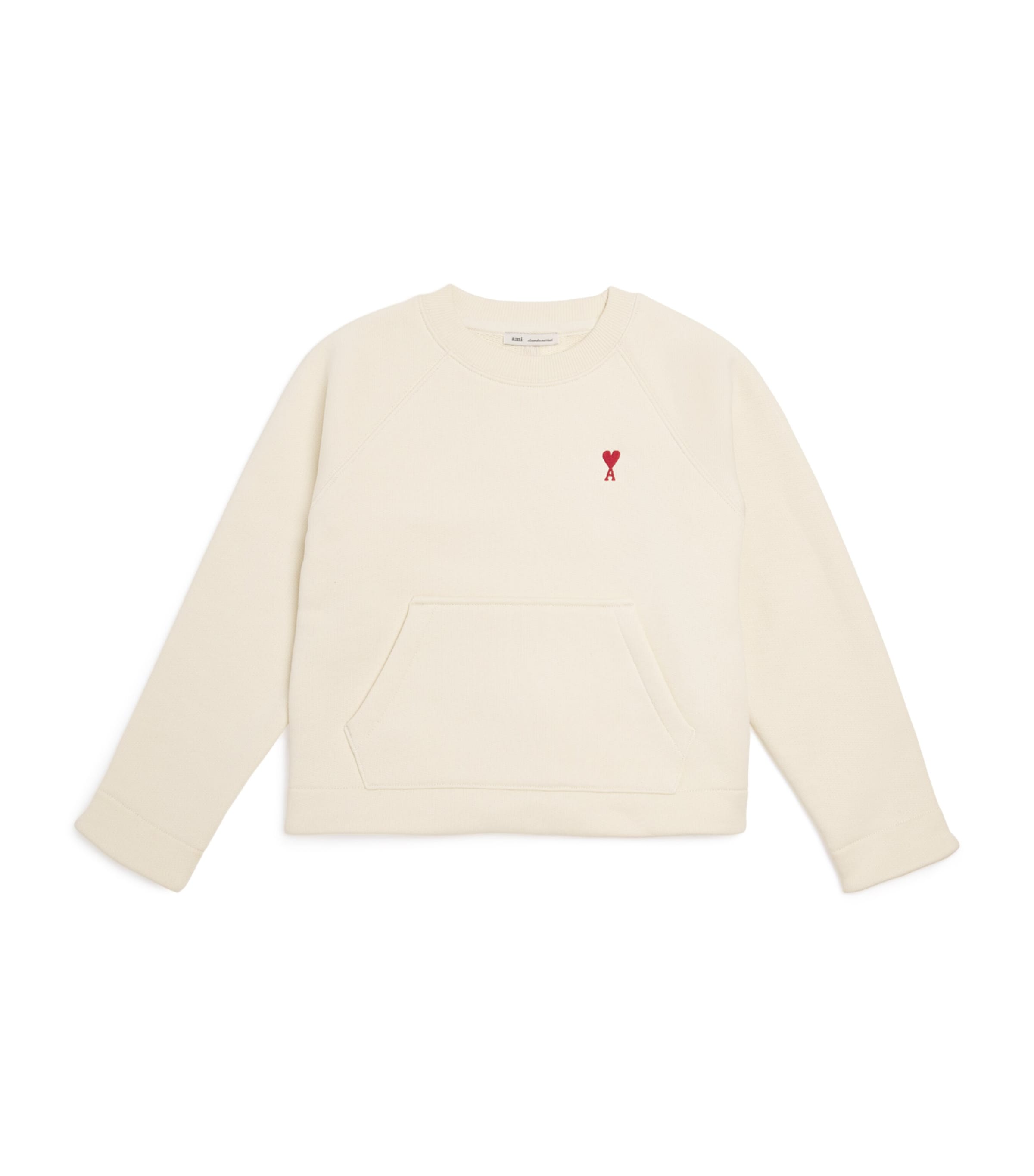 Ami Alexandre Mattiussi Wool Ami De Coeur Sweater In Neutral