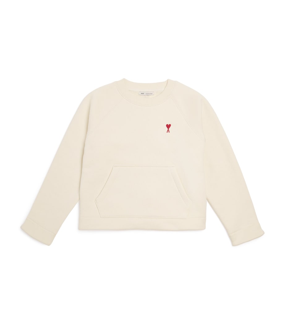 Wool Ami De Coeur Sweater (4-12 Years) 154-ECRU/ROUGE Image 1