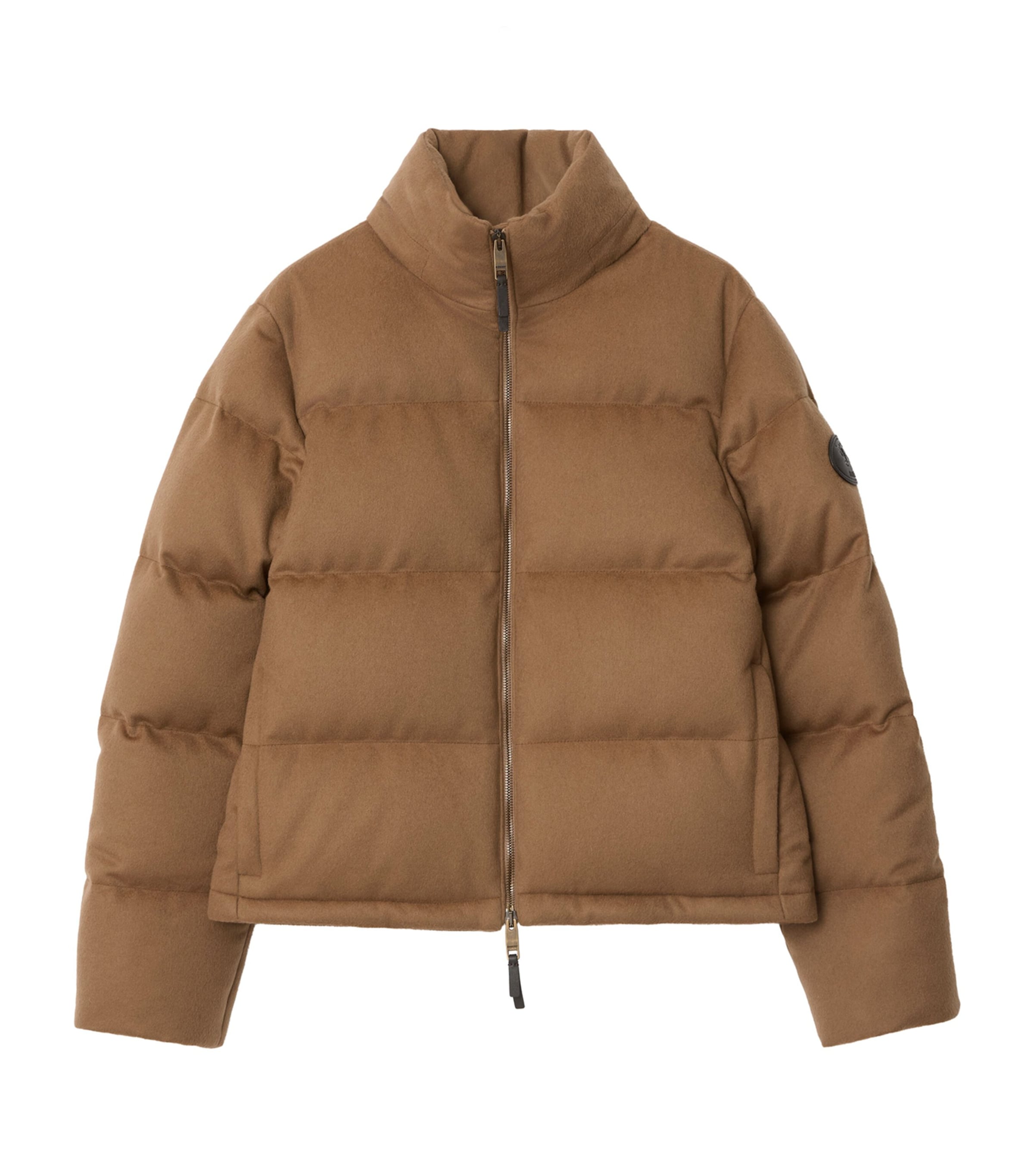 Burberry Womens Cashmere Puffer Jacket Camel Image 1