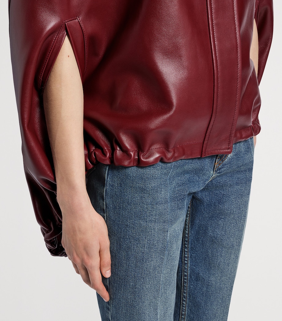 Balenciaga Womens Leather Double-Layer Cape Image 6