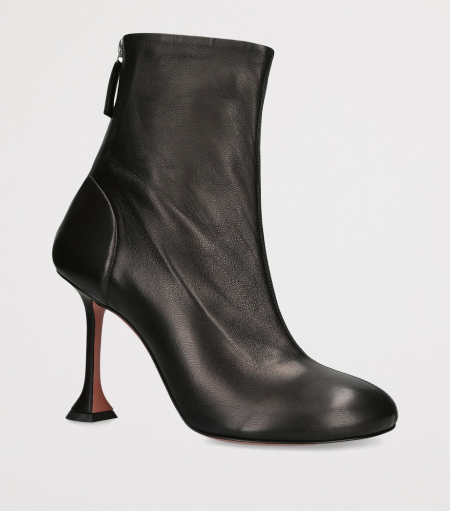 Leather Iris Ankle Boots 95 BLACK Image 3