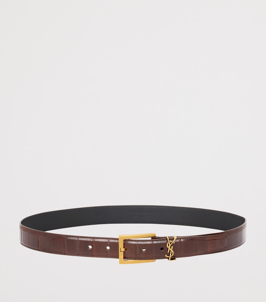 Saint Laurent Eeel Skin Cassandre Belt Image 2