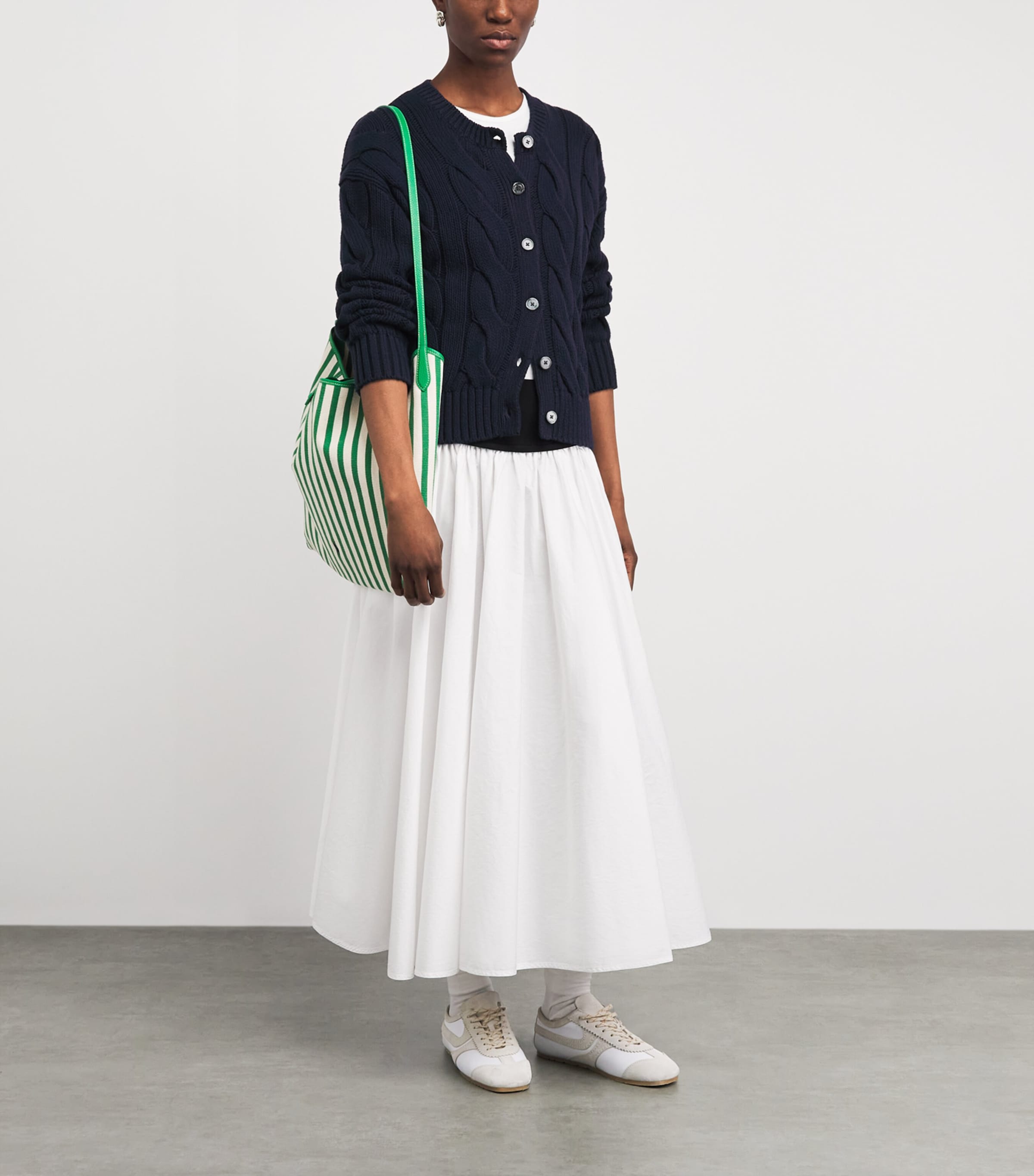 Polo Ralph Lauren Womens Cotton Cable-Knit Cardigan Hunter Navy Image 2