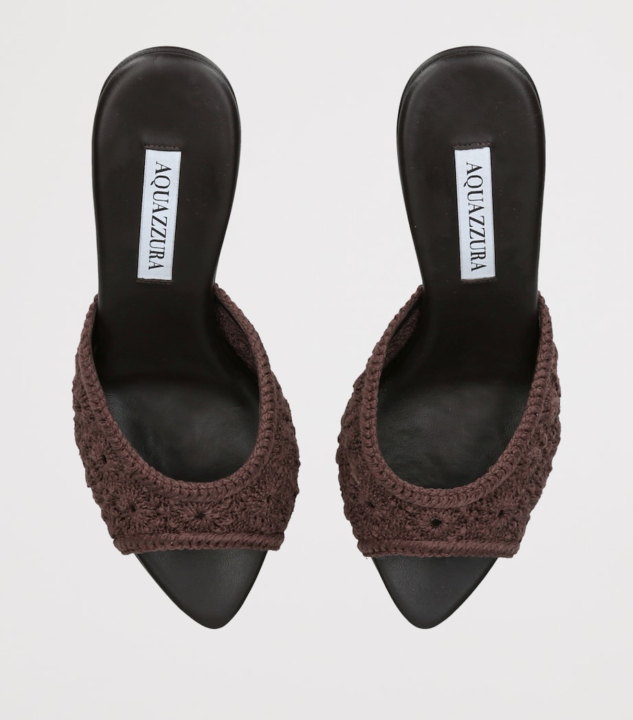 Aquazzura Woven Loom Mules 85 Dark Brown Image 4