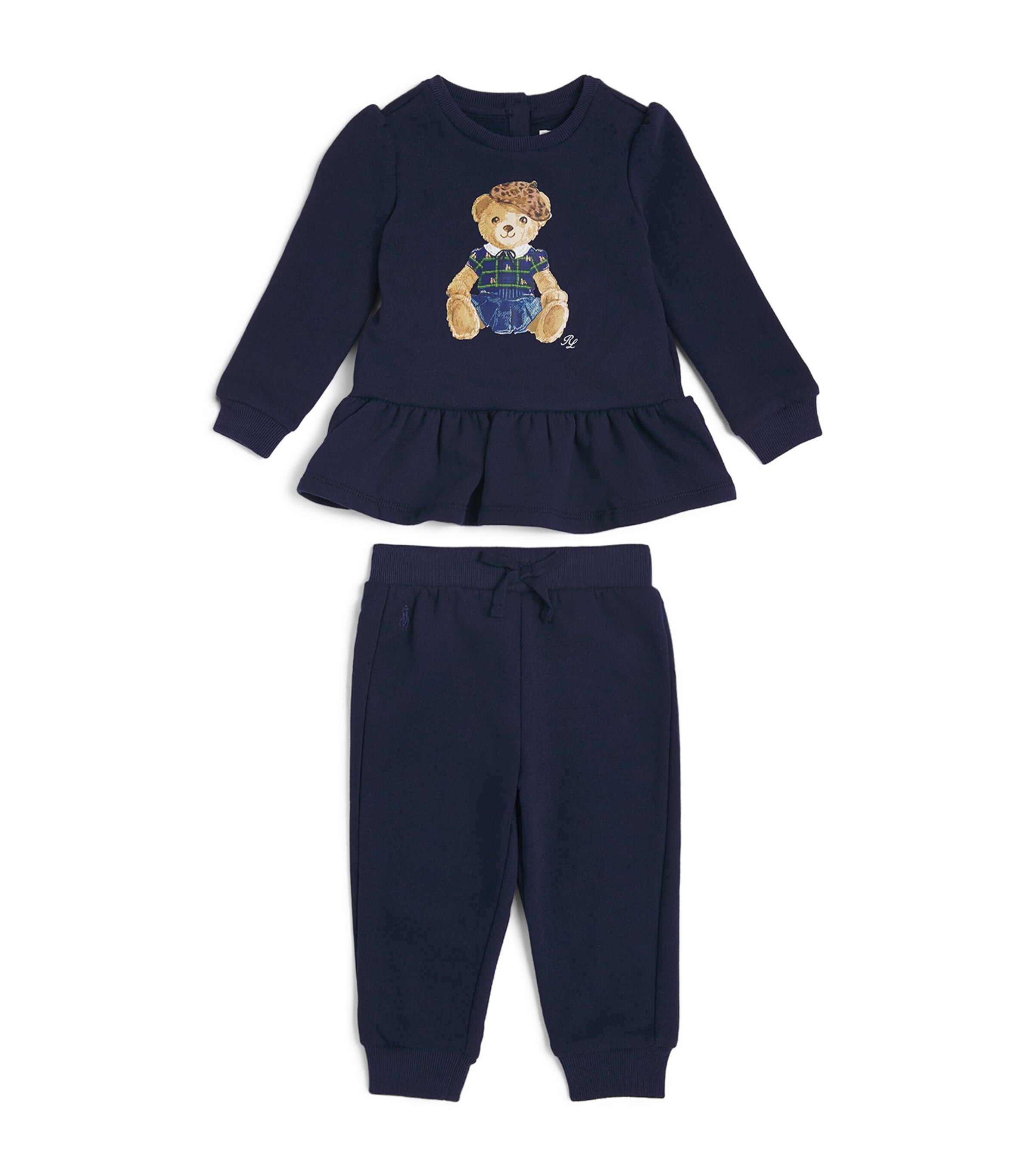Ralph Lauren Kids Polo Bear Sweatshirt and Sweatpants Set (3-24 Months) Navy Image 1