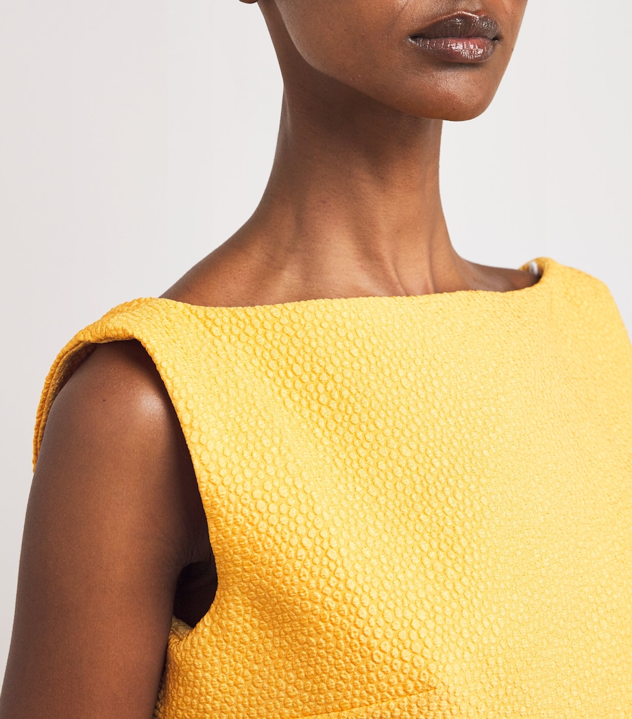 Cape-Detail Camilla Midi Dress YEL Image 6