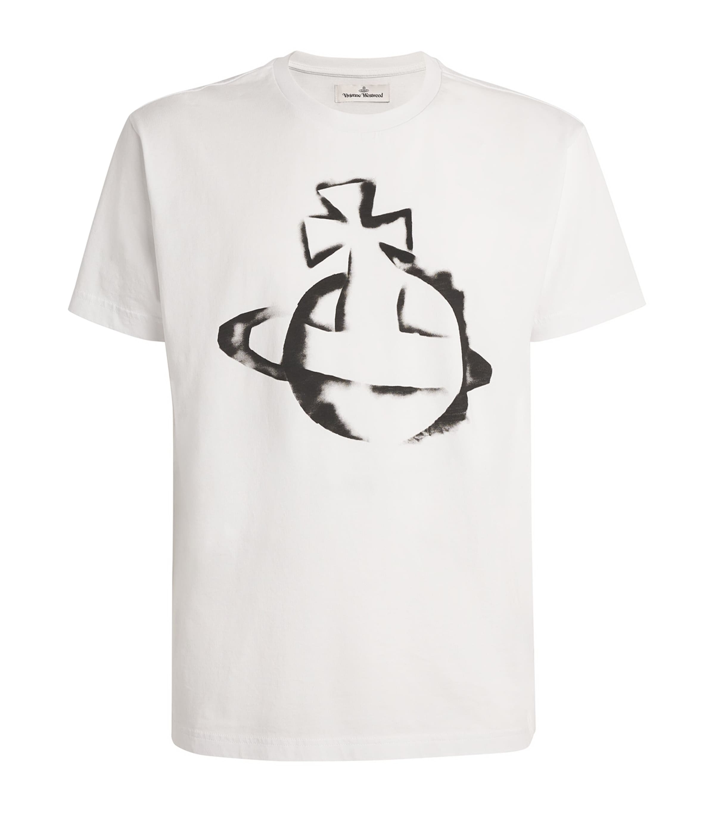 【美品】Vivienne Westwood オーブロゴ Tシャツ Vivienne Westwood White Cotton Stencil Orb T-Shirt | Harrods US
