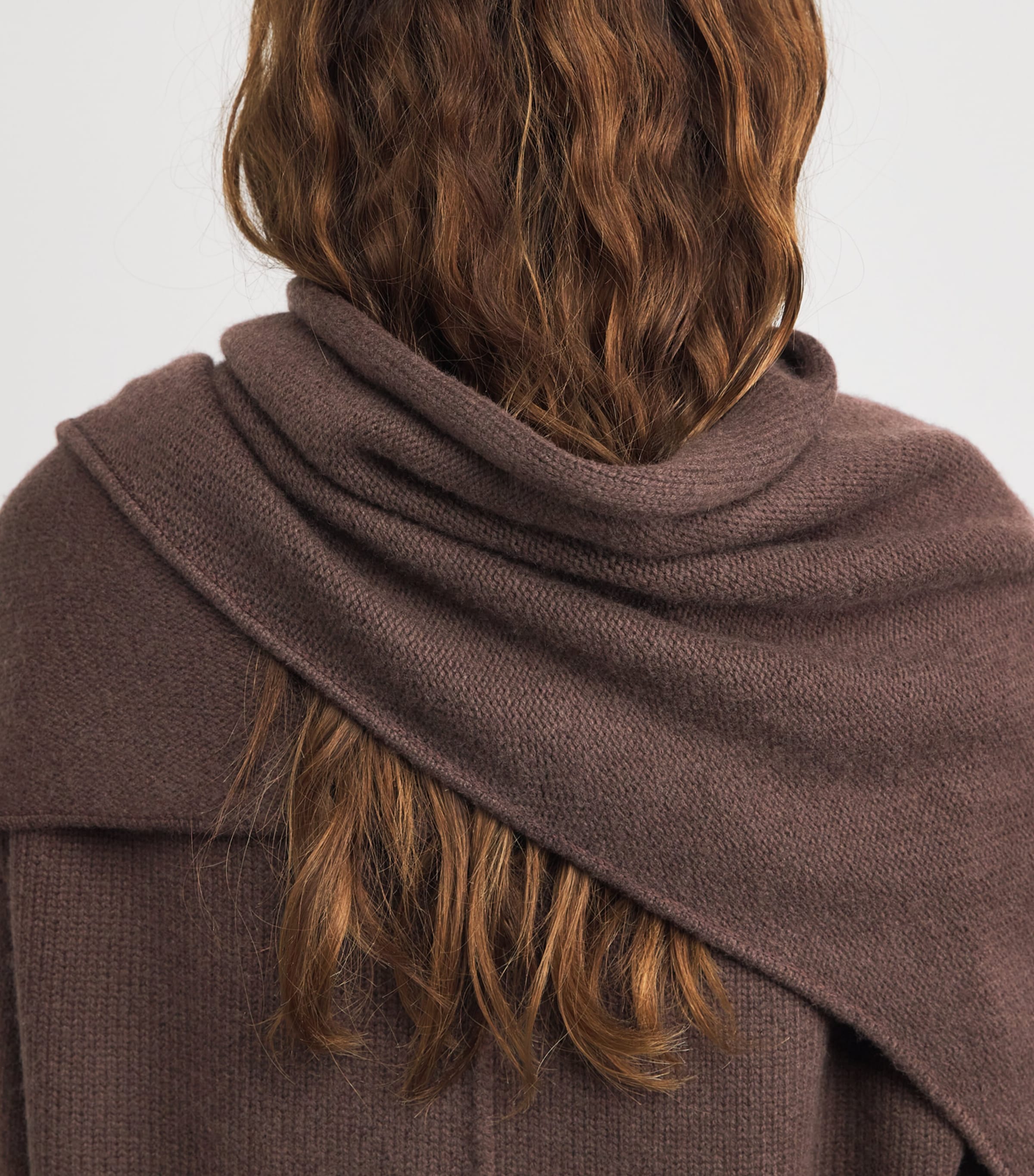 Simkhai Womens Wool-Cashmere Elson Scarf Sweater Chocolate Image 6