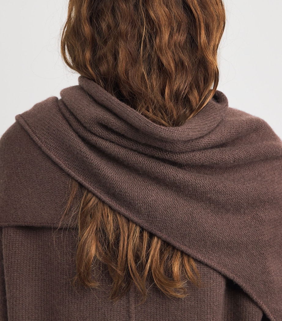 Wool-Cashmere Elson Scarf Sweater CHOCOLATE Image 6