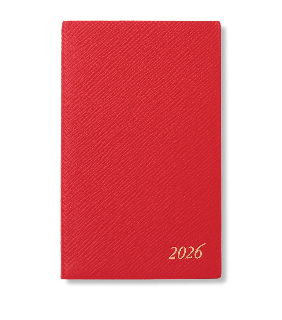 Panama Leather Weekly Diary 2026 SCARLET RED Image 1