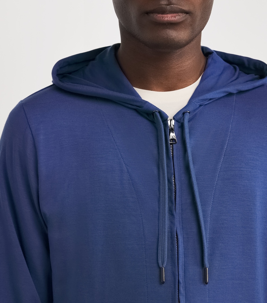 Micromodal Zipped Hoodie BLUE Image 6
