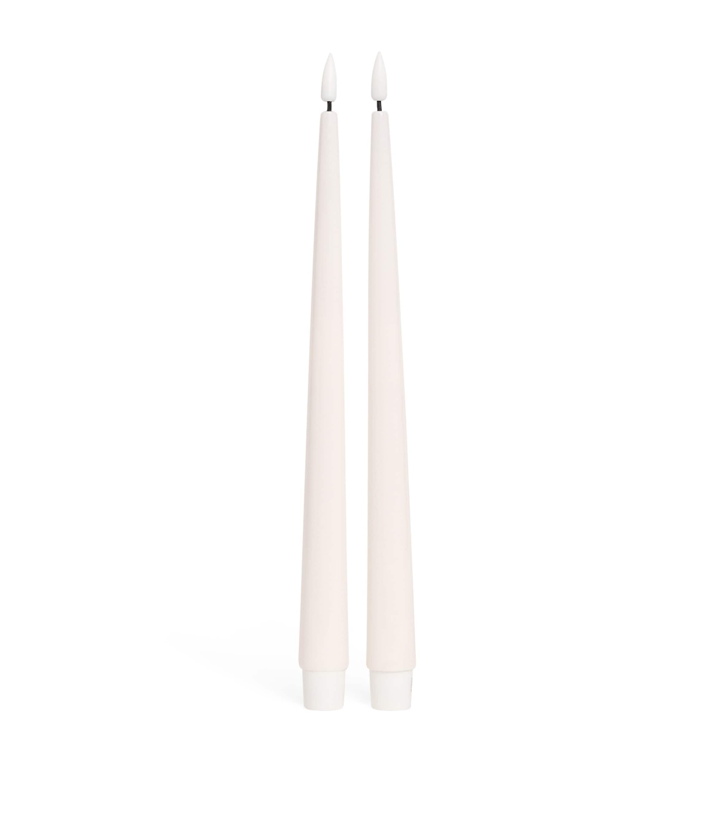 Wax LED Dinner Candles (Set of 2) CREAM Image 1