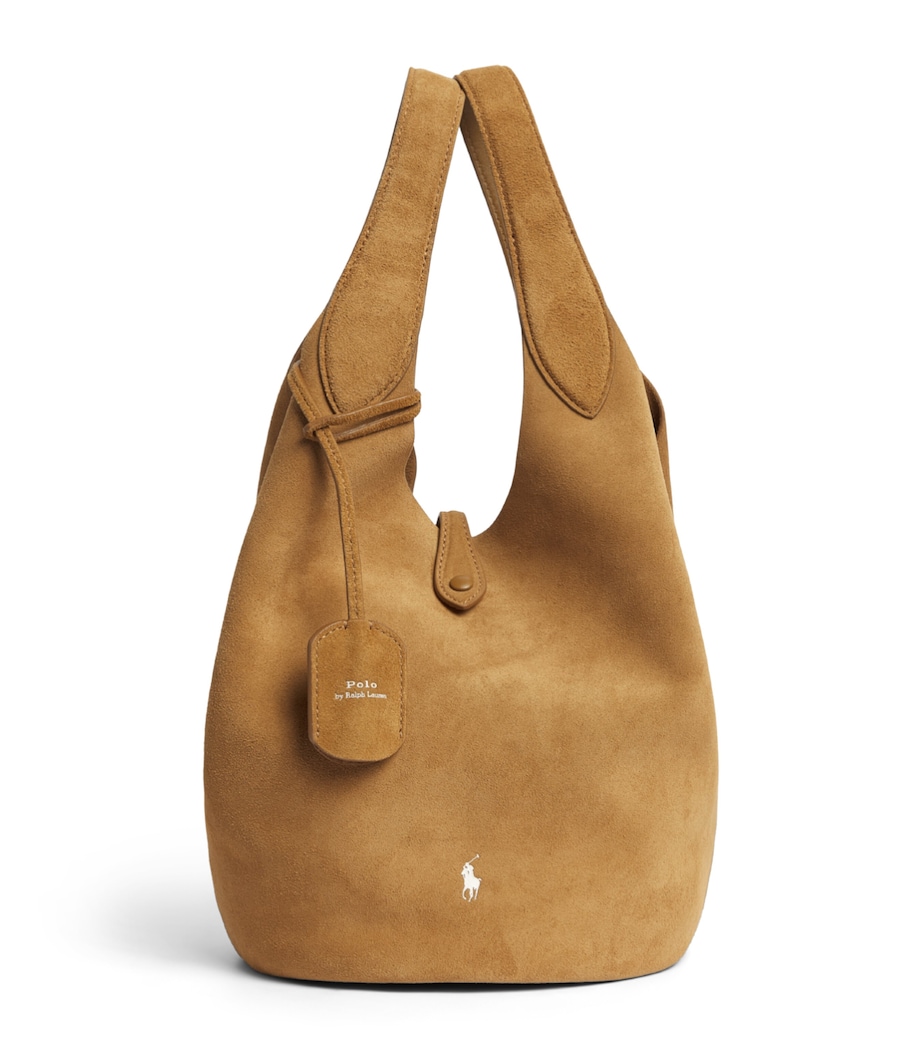 Polo Ralph Lauren Medium Suede Polo Play Tote Bag Caramel Image 1