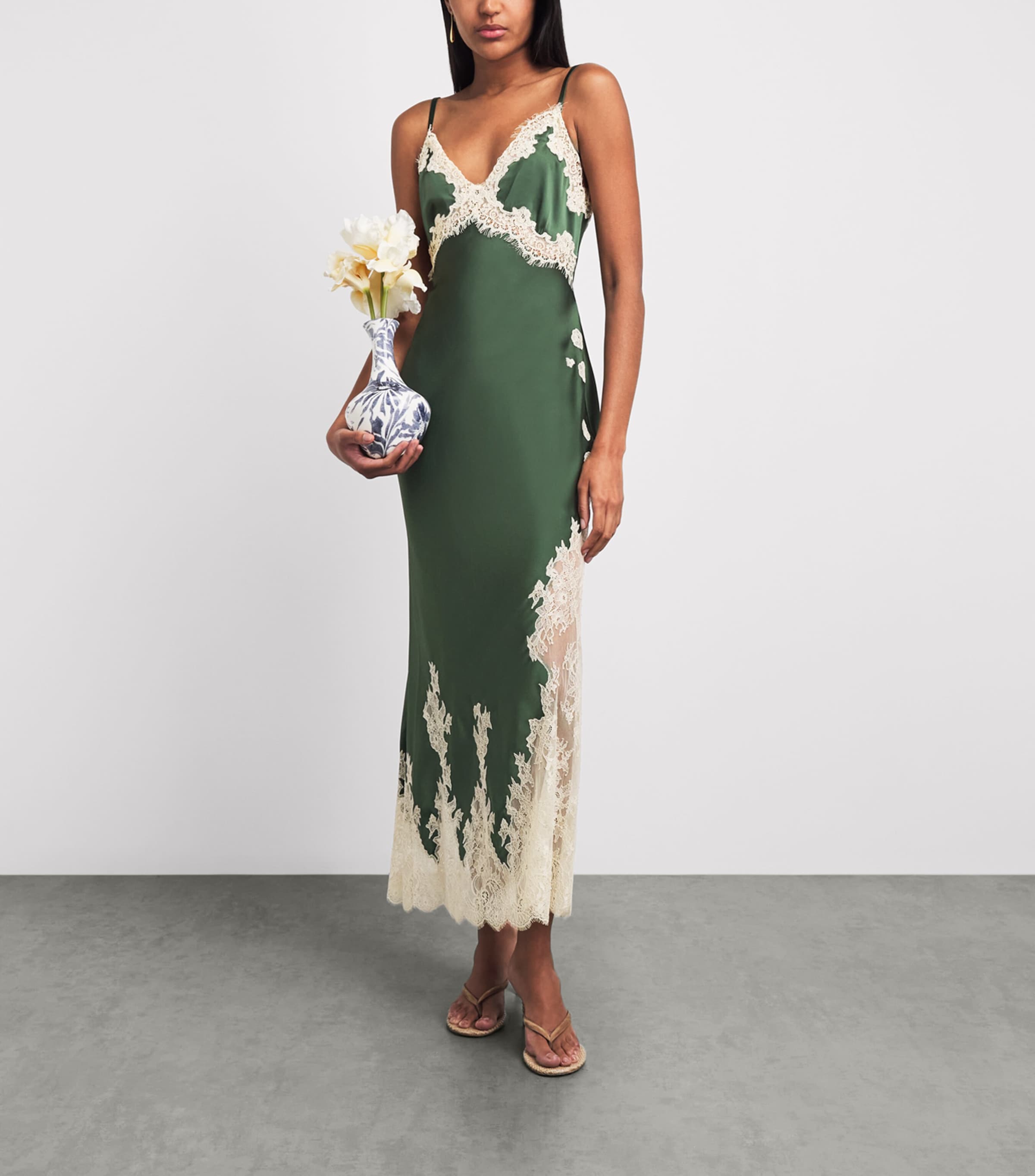 Alice+Olivia Womens Lace Julietta Maxi Dress Drk Frn/bscotti Image 2